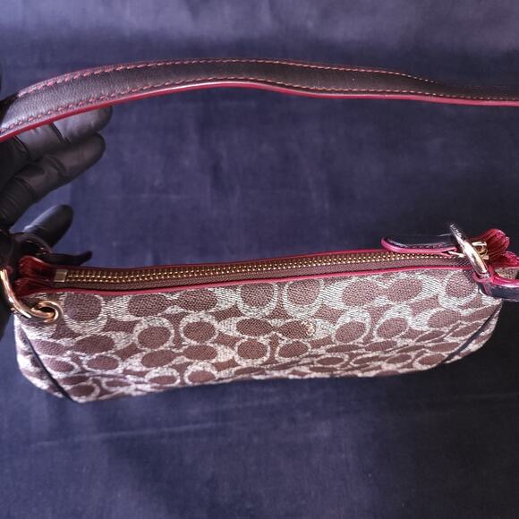 Authentic Brown Coach Charley in Signature Print Canvas Shoulder Bag Purse - Picture 9 of 10